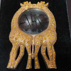 Vintage Gold and Yellow rhinestone Embellished Giraffe magnifying glass